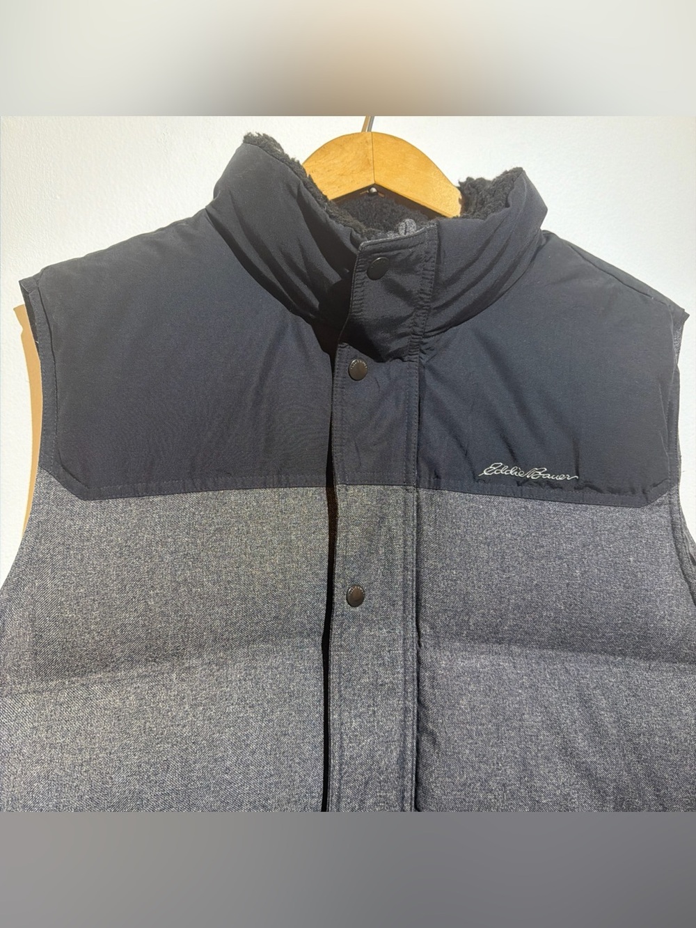 NWT Eddie Bauer Mr. Noble Down Vest Men's XL Dark Charcoal Gray Puffer $179